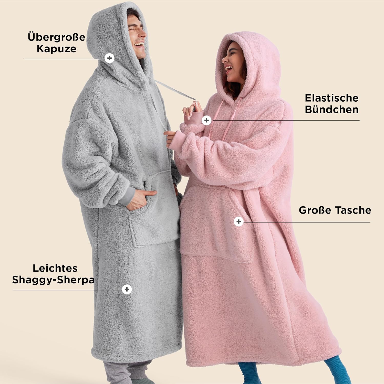 Kuschelhoodie Decke – Weich, Warm & Bequem zum Anziehen